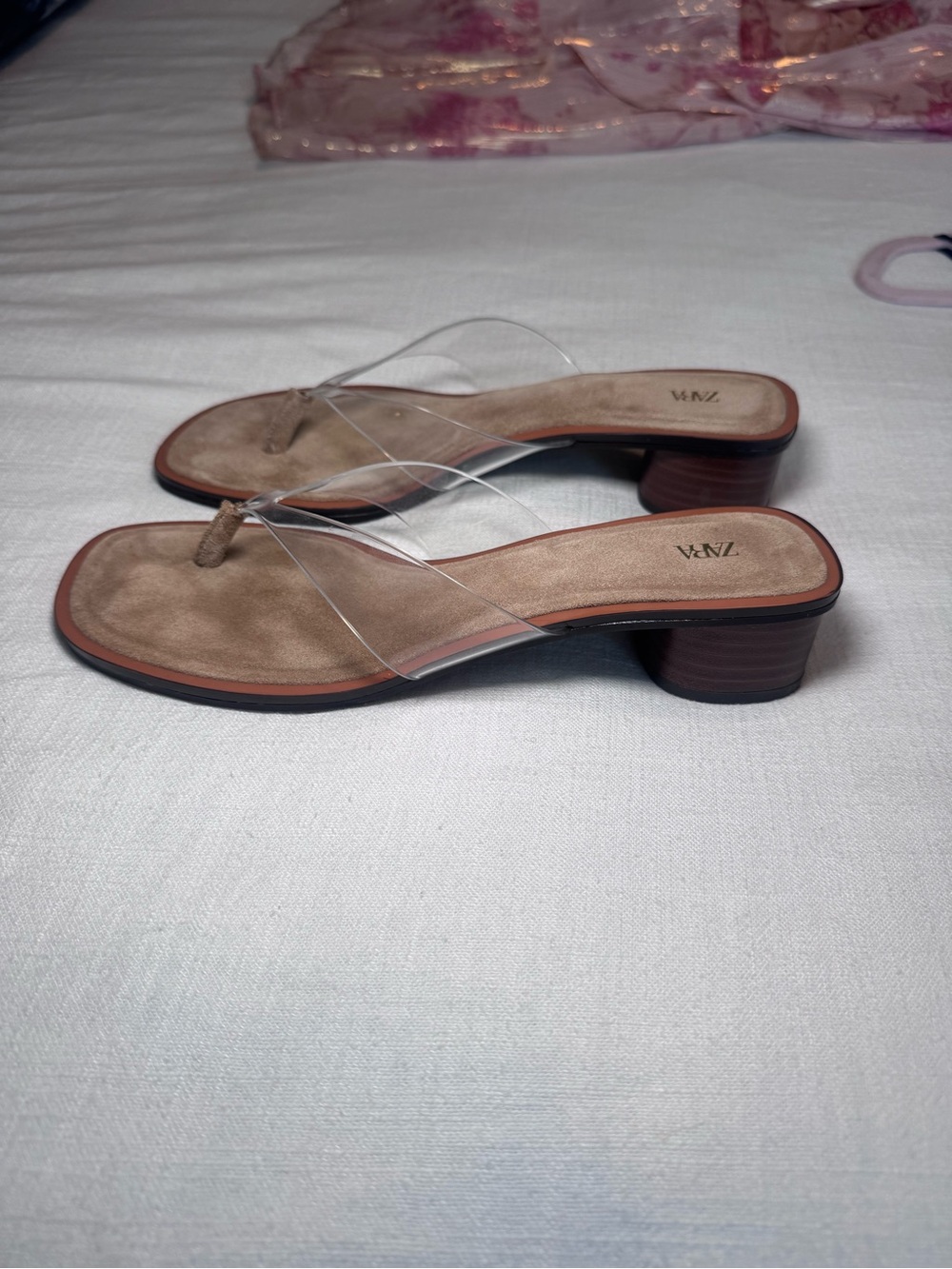 Zara Vinyl Heeled Sandals Size 8 - Picture 5 of 7